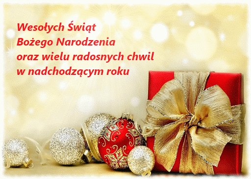 Prezent z brokatową kokardką na Boże Narodzenie
